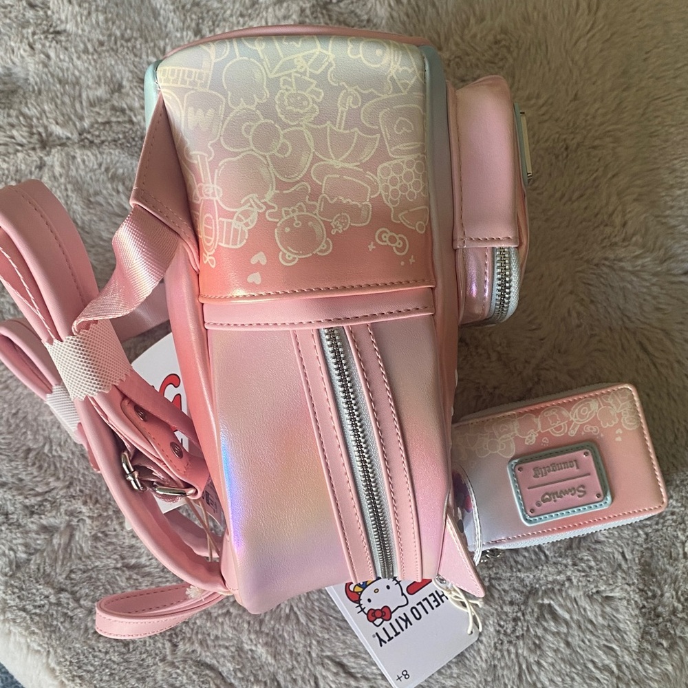 NWT Set Loungefly Sanrio Hello Kitty 50th Anniversary Mini Backpack & Wallet - Picture 7 of 12